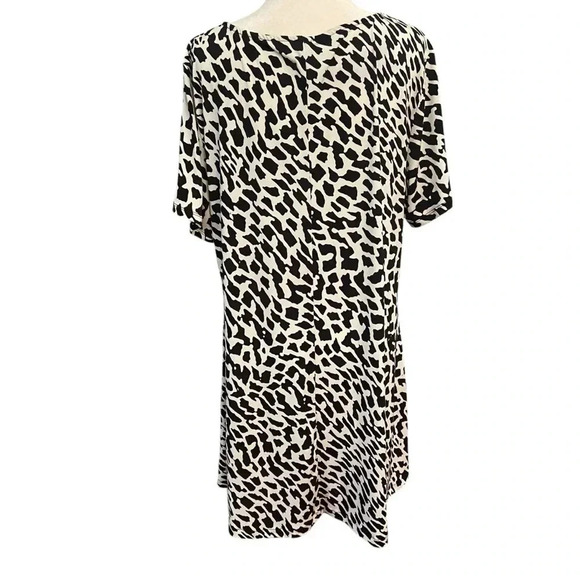 Chicos Animal Rain Knee-Length Shift Dress Size L/XL Stretch Oversized Flowy - Picture 5 of 11